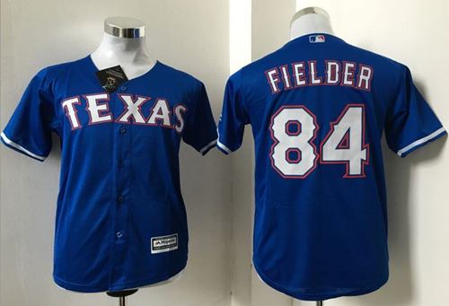 Rangers #84 Prince Fielder Blue Cool Base Stitched Youth MLB Jersey - Click Image to Close